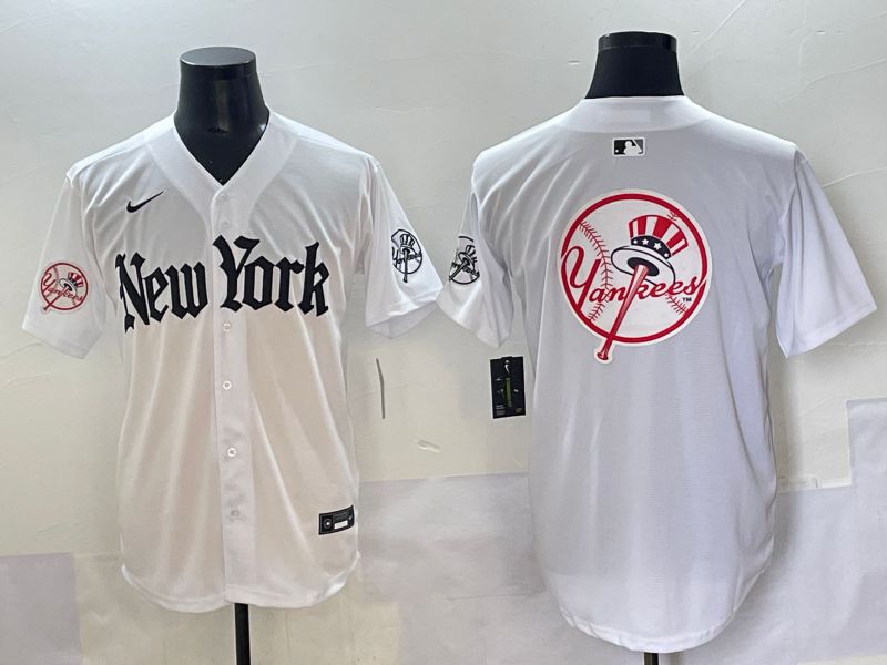 Men 2025 New York Yankees Blank White Five generations Joint Name Nike MLB Jersey style 93